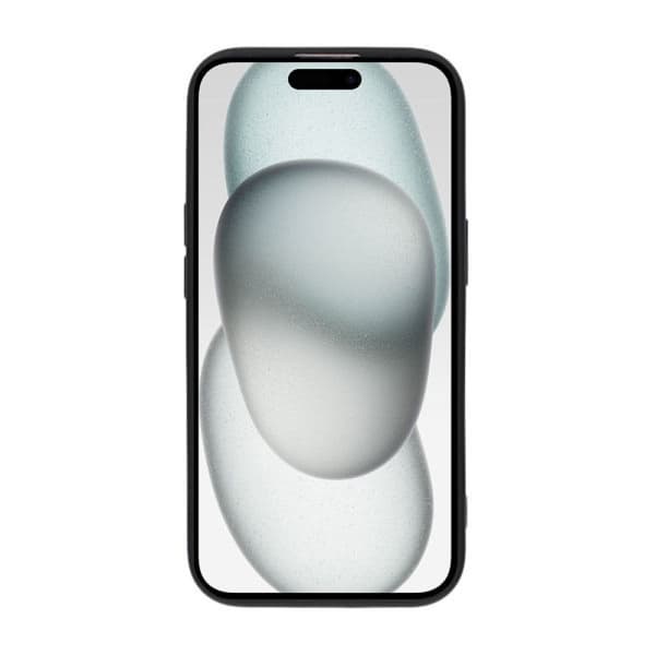 iPhone 15 silikonmobildeksel med kortholder - svart