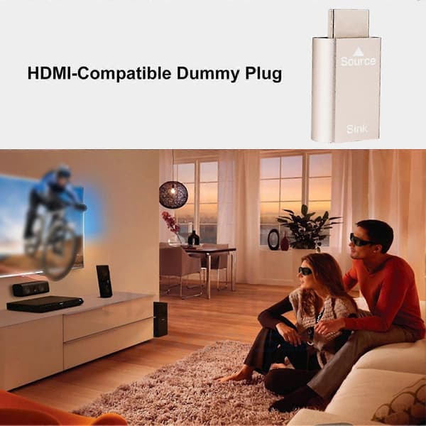 HDMI-kompatibel virtuel skærmdisplay-emulator han til hun 4K EDID DDC dummy-stik låseskærm adapter tilbehør