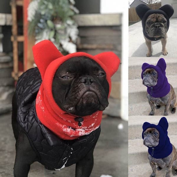 Vinter Varm Hundehue Hundens Fleece Flagermus Hat SORT M sort black M