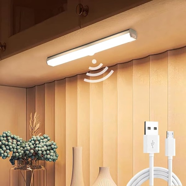 Bänkbelysning för ditt kök, rörelsesensor inomhus med justerbar ljusstyrka, uppladdningsbara batteridrivna trådlösa skåpsbelysningar