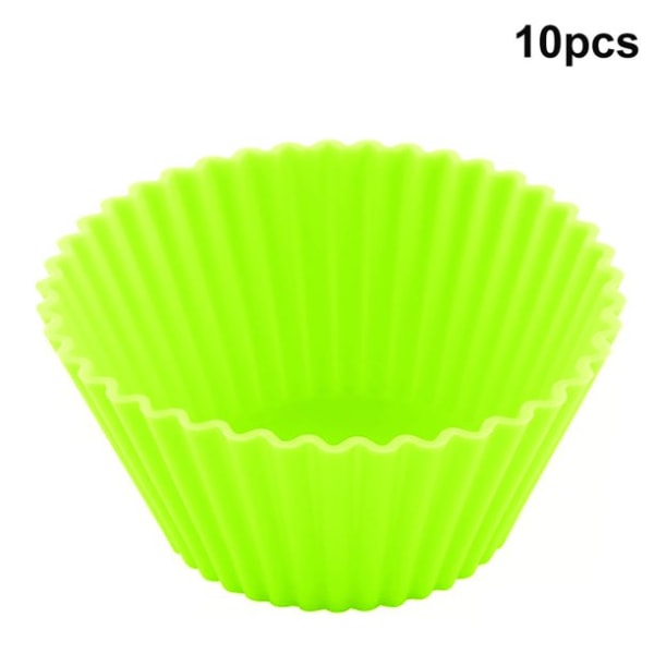 10 st Cupcake Baking Cups För Tårtbollar Muffins Cupcakes (Gröna)