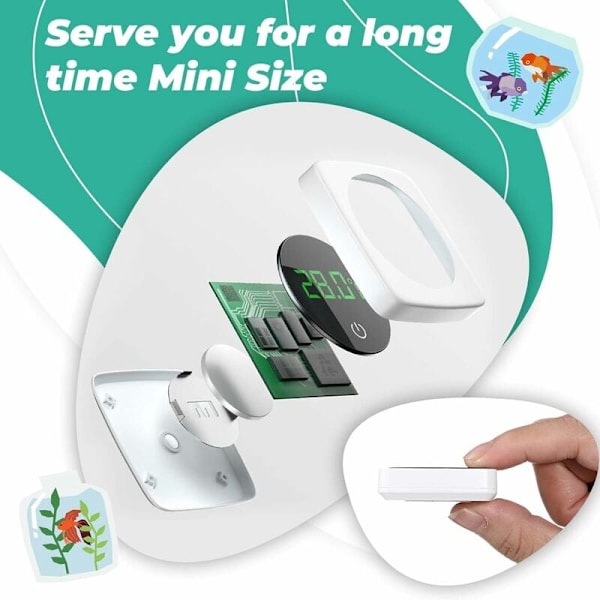 2 stk. elektroniske akvarietermometre Mini LED digitalt termometer