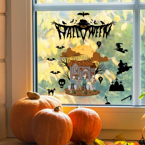 Halloween-skräckväggdekal 27 x 30 cm