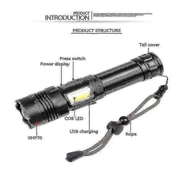 1.000.000 Lumen Super Lys LED Taktisk Lommelygte Genopladelig LED Arbejdslys