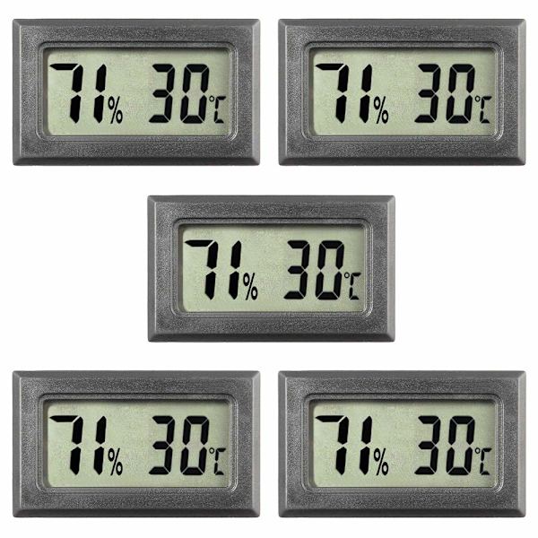5-pakning mini digital temperatur fuktighetstermometer, termometer