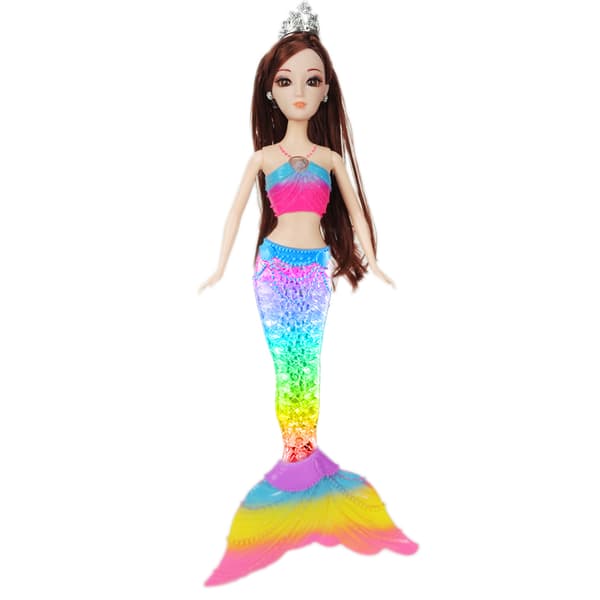 Dreamtopia Rainbow Light Havfrue-dukke med lysshow, badelegetøj,