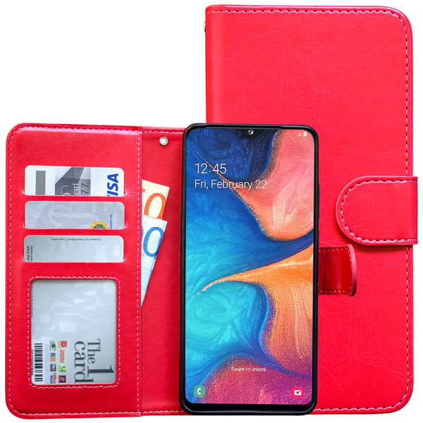 Galaxy A20e, læderetui, beskyttelse, hvid Vit