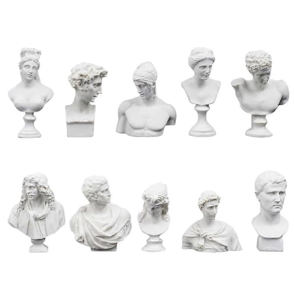 10 stk. skrivebordsdekorasjon Retro kunststatue Romharpiks håndverksfigur