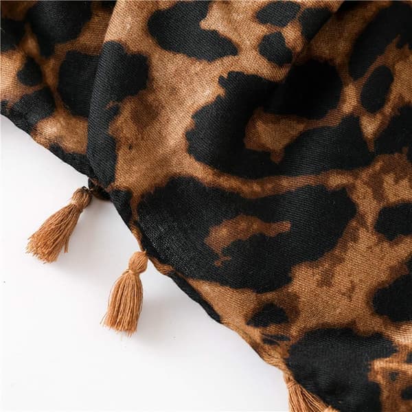 Leopardmønstret damesjal – Pashmina sjal skjerf Charpe
