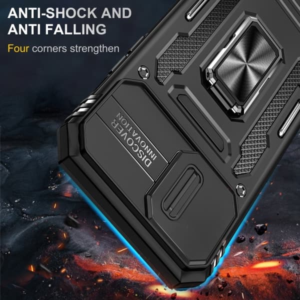 iPhone 16 Pro - CamShield Cover / Kamerabeskyttelse Ringholder Sort