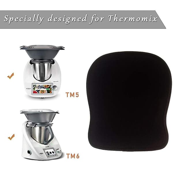 Skydebræt til Thermomix Tm6 Tm5 - Tilbehør Underlag Skridsikkert Holdbart Sort til Vorwerk Mad