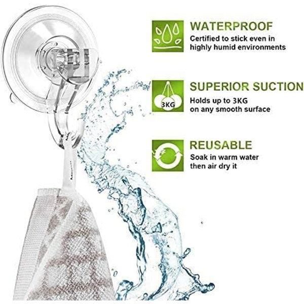 2-pack Sugpropp Väggkrokar 3kg Last Sugpropp Klar Plast