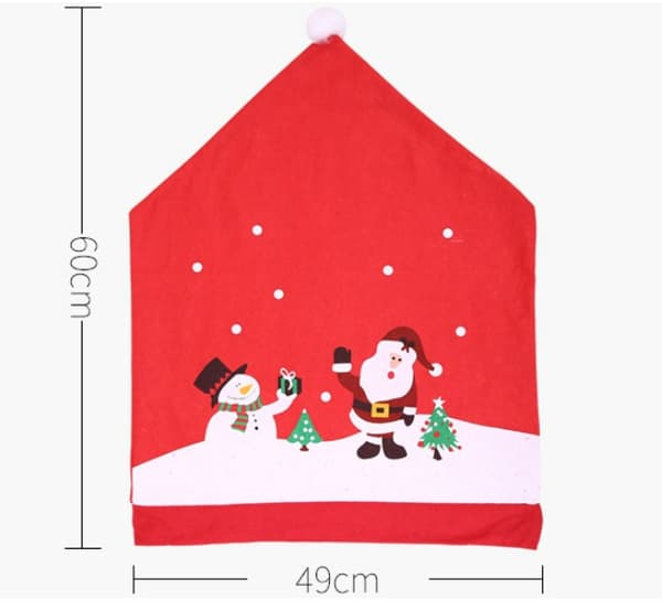 10-pack Snögubbe Stolsöverdrag, 50x60cm Tomteluva Stolsöverdrag Tomte