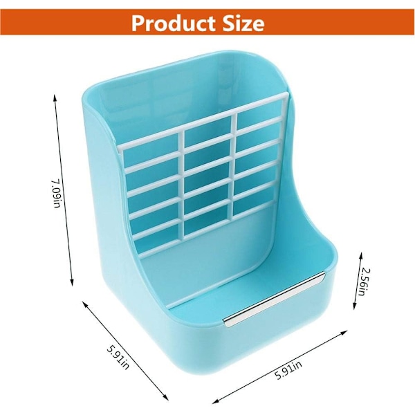 2-i-1 Mat- och Höfodrare för Marsvin, Kanin, Inomhus Höfodrare för Marsvin, Kanin, Chinchilla, Matskålar Används för Gräs & Mat