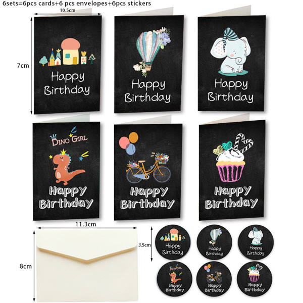 Bright Blackboard Födelsedag Gratulationskort Value Pack – Set med