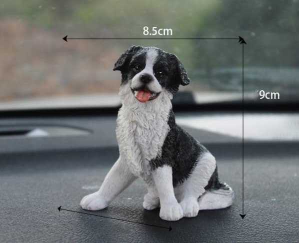 Sød Border Collie Bilmodel Bildekoration Skrivebordsindretning
