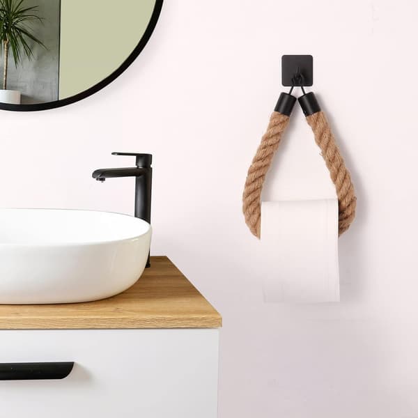 Toiletpapirholder, håndklædeholder i hamptov til badeværelse og køkken