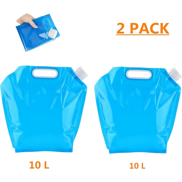 Vattendunkar (2 st) hopfällbar 5+10 liter med kran (2-PACK) 10L Blå
