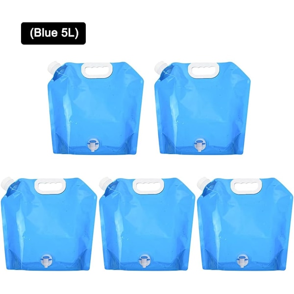 Vattendunkar (2 st) hopfällbar 5+10 liter med kran (2-PACK) 10L Blå