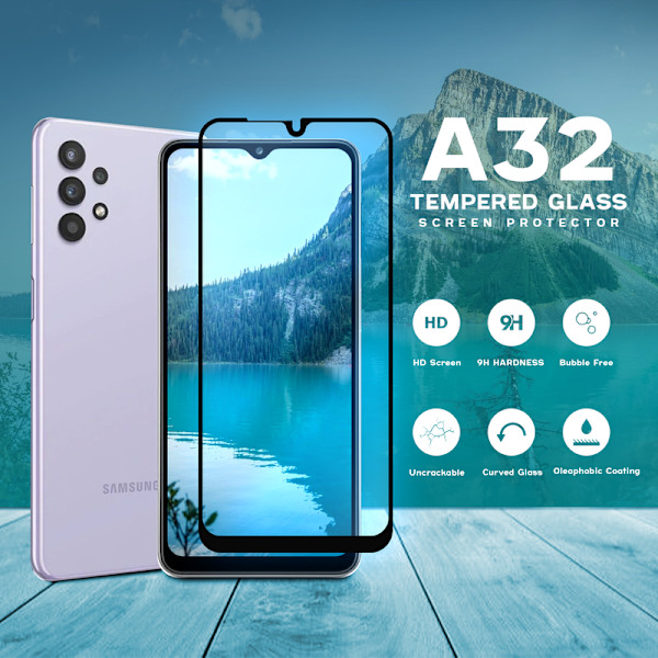 Samsung Galaxy A32 - Härdat glas 9H - Super kvalitet 3D