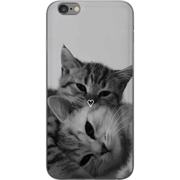 Apple iPhone 6s Plus Genomskinligt Skal Katt Hjärta