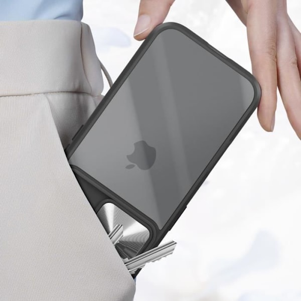 iPhone 16-fodral, tvåmaterial, skjutbart kameraskydd, QI-kompatibelt, svart Blue