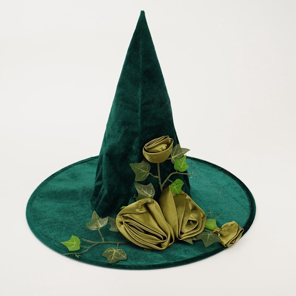 Halloween grön häxhatt ， magic cosplayhatt ，Trollkarlen från Oz tecknad häxhatt green one size fits all