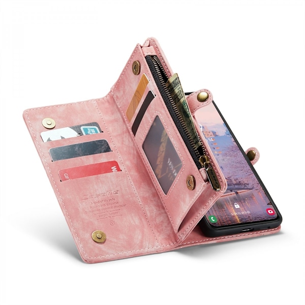 CaseMe Multi-Slot 2 i 1 Plånboksfodral Galaxy S24 Plus Rosa