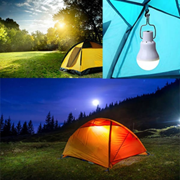 Bärbar nödbelysning för camping, tålig design solcellsdriven uppladdningsbar lykta med överladdningsskydd för vandring, fiske och tält