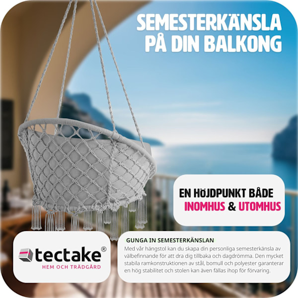 tectake Hängstol Grazia grå