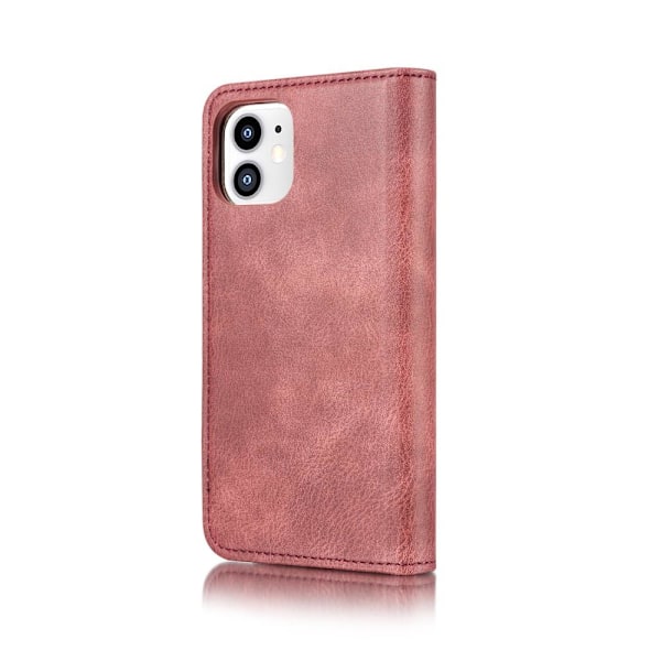 DG.MING iPhone 12 Mini Split Läder Plånboksfodral - Röd Röd