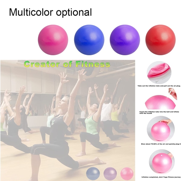 Mini Yoga Uppblåsbar Träningsboll för Träning Fitness