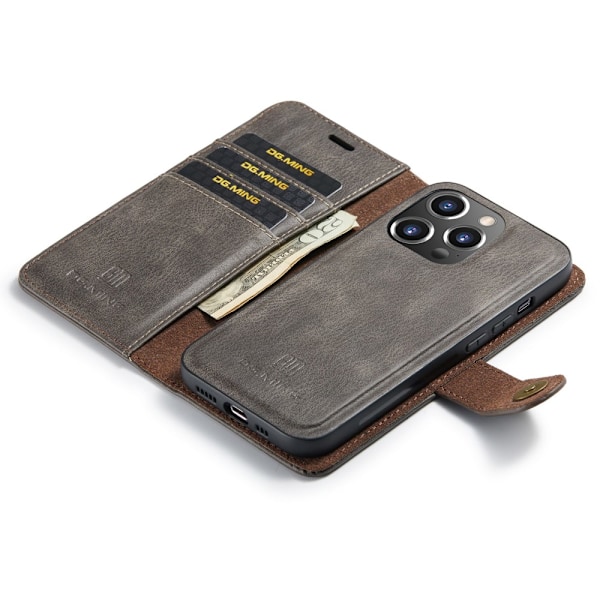 DG.MING 2-in-1 Magnet Wallet iPhone 16 Pro Brown