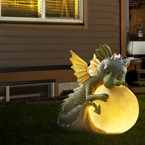 Dinosaurstatue Håndverkspynt Harpiks Hagepynt Harpiksdrage