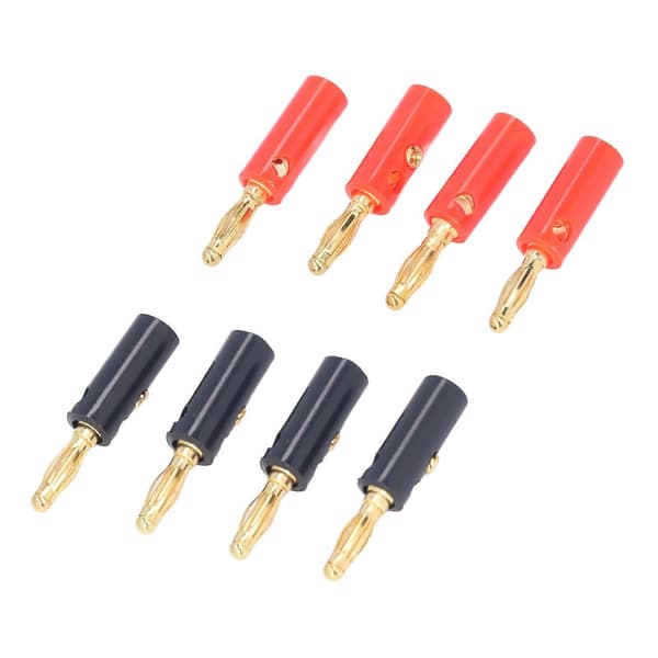 40 STK Bananhøjttalerstik Ledningskabelstik 4 mm Diameter Forgyldt Messing Rød Sort Universal