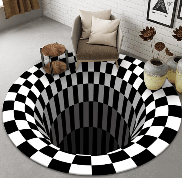 Pearl Rare Vortex Illusion Matta, 3D Trap Effekt Tryckt Matta, D
