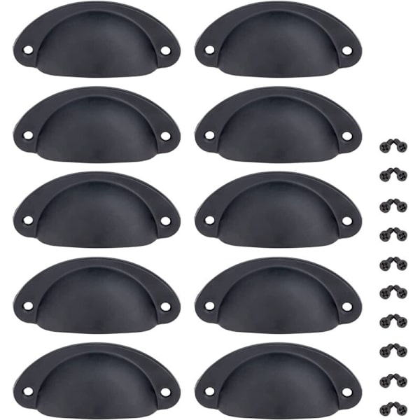 10 stk. vintage skalgreb til skuffe 82 mm jern