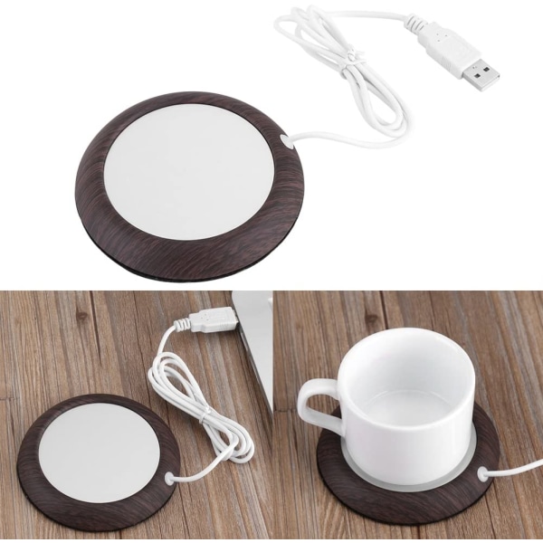 USB koppvärmare, elektrisk te kaffemuggvärmare för kontor/hem