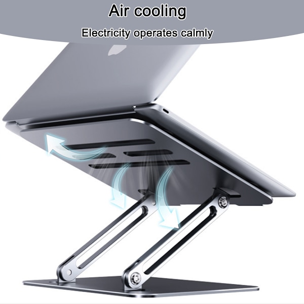 Bärbart datorställ med hopfällbart laptopstativ, justerbar höjd i aluminiumlegering och ergonomisk design för 10-17\" laptops