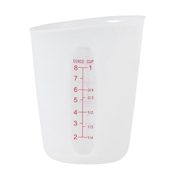 Silikoninen mittakuppi, läpinäkyvä mittakuppi asteikolla (250 ml)