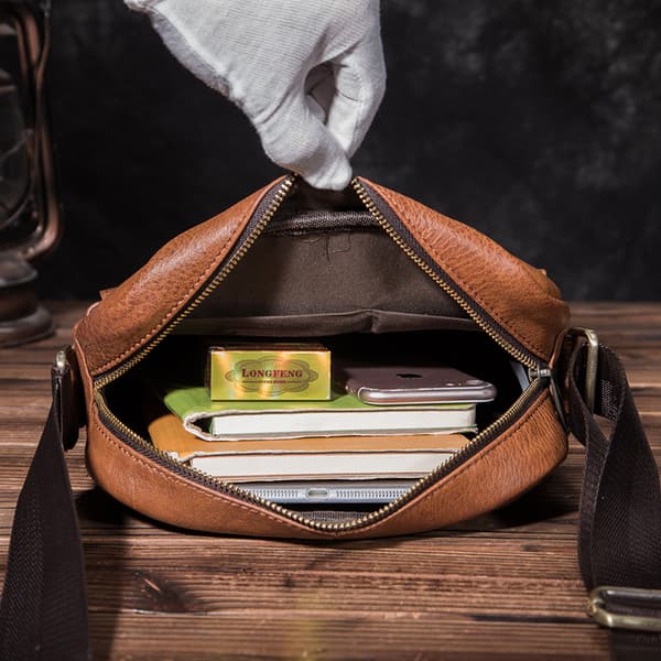 Premium læder crossbody-tasker til mænd – Messenger-taske til mænd