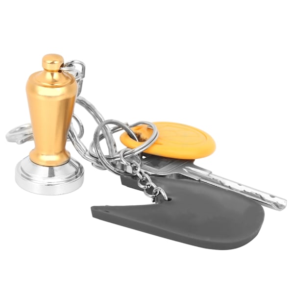 Mini Kaffekopp Tamp Key Chain Pulveriser Hammer Nyckelring Kaffeapparat Hängsmycke Perifera Gåvor Samling Gul