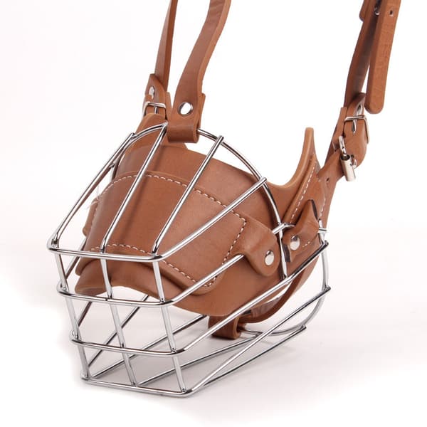 Super Metal Muzzle Hundmunkorg Läder Munkorg för Stora Hundar (L)