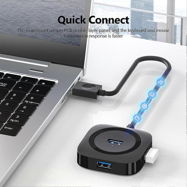 Splitter Hub Plug Play Högeffektiv Känslig Respons Dataöverföringsfunktion Expansion 4-Port USB 3.0 USB Hub Expander Hemmabruk