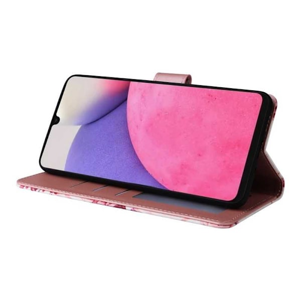 Samsung A33 5G Trendigt Plånboksfodral Sparkle 4-FACK Rosa