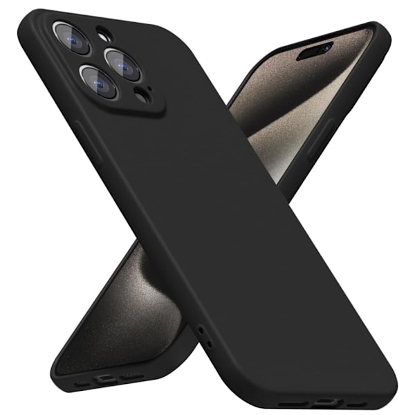 iPhone 15 Pro Max Matt Svart Skal - Extra Kamera Skydd iPhone 15 Pro Max iPhone 15 Pro Max