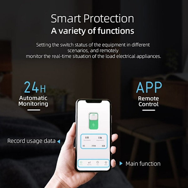 WiFi Smart Switch, Intelligent Strömbrytare med Trådlös Röststyrning och Timerfunktioner, för Säker och Effektiv Elektrisk Hantering i Ditt