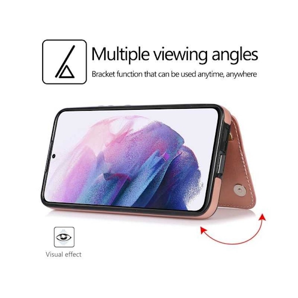 Samsung s24 Plus Stöttåligt Skal Korthållare 3-FACK Flippr - Roseguld