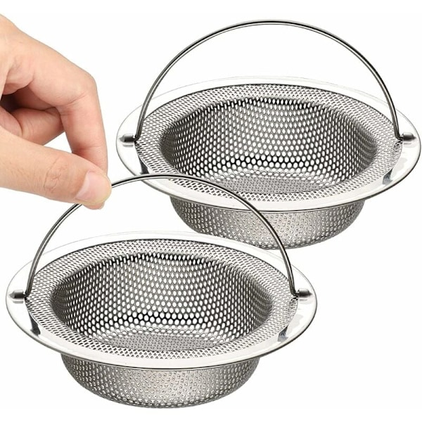 Kraftig diskbänksil, universalstorlek i rostfritt stål med portabelt handtag, mikroperforerad anti-igensättningsdesign, säkerhetskant