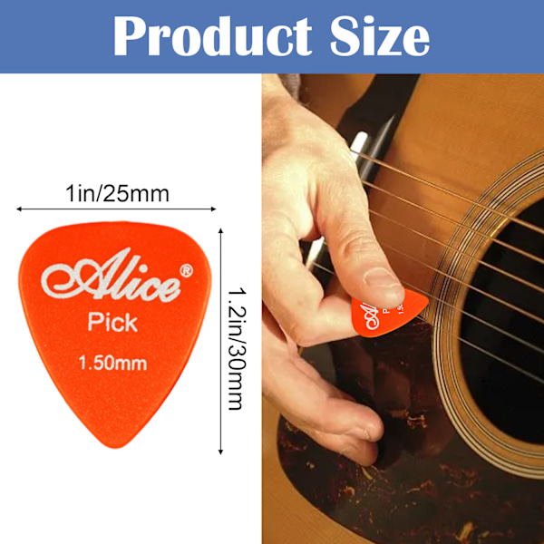 Högpresterande Plektrum för Stränginstrument, Kompatibla med Celluloidstil Gitarr Bas Ukulele, ABS Material Blandade Färgglada Ergonomiskt Designade